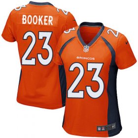 Wholesale Cheap Nike Broncos #23 Devontae Booker Orange Team Color Women\'s Stitched NFL New Elite Jersey