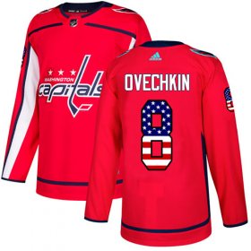 Wholesale Cheap Adidas Capitals #8 Alex Ovechkin Red Home Authentic USA Flag Stitched Youth NHL Jersey