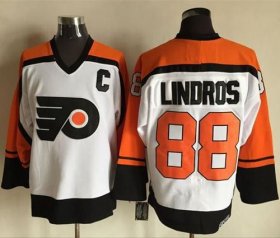 Wholesale Cheap Flyers #88 Eric Lindros White/Black CCM Throwback Stitched NHL Jersey