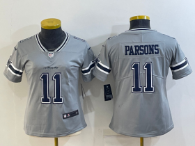 Wholesale Cheap Women\'s Dallas Cowboys #11 Micah Parsons Grey 2020 Inverted Legend Stitched NFL Nike Limited Jersey