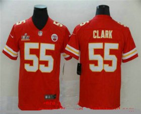 Wholesale Cheap Men\'s Kansas City Chiefs #55 Frank Clark Red 2021 Super Bowl LV Vapor Untouchable Stitched Nike Limited NFL Jersey