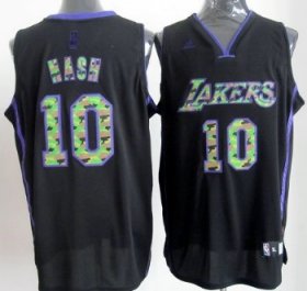 Wholesale Cheap Los Angeles Lakers #10 Steve Nash Black Camo Fashion Jersey