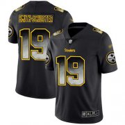 Wholesale Cheap Nike Steelers #19 JuJu Smith-Schuster Black Men's Stitched NFL Vapor Untouchable Limited Smoke Fashion Jersey