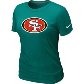Wholesale Cheap Women\'s Nike San Francisco 49ers Logo NFL T-Shirt Light Green