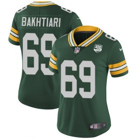 Wholesale Cheap Nike Packers #69 David Bakhtiari Green Team Color Women\'s 100th Season Stitched NFL Vapor Untouchable Limited Jersey