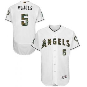 Wholesale Cheap Angels of Anaheim #5 Albert Pujols White Flexbase Authentic Collection Memorial Day Stitched MLB Jersey