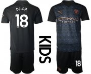 Wholesale Cheap Youth 2020-2021 club Manchester City away black 18 Soccer Jerseys