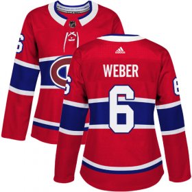 Wholesale Cheap Adidas Canadiens #6 Shea Weber Red Home Authentic Women\'s Stitched NHL Jersey