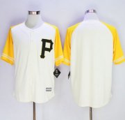 Wholesale Cheap Pirates Blank Cream/Gold Exclusive New Cool Base Stitched MLB Jersey