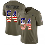 Wholesale Cheap Nike Patriots #54 Dont'a Hightower Olive/USA Flag Youth Stitched NFL Limited 2017 Salute to Service Jersey