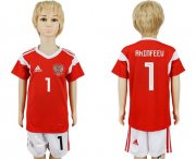Wholesale Cheap Russia #1 Akinfeev Home Kid Soccer Country Jersey