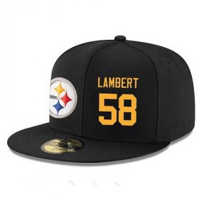 Wholesale Cheap Pittsburgh Steelers #58 Jack Lambert Snapback Cap NFL Player Black with Gold Number Stitched Hat
