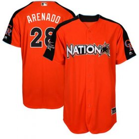 Wholesale Cheap Rockies #28 Nolan Arenado Orange 2017 All-Star National League Stitched Youth MLB Jersey