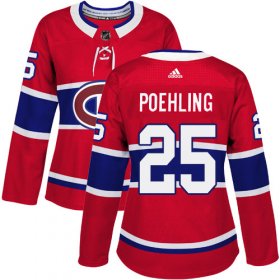 Wholesale Cheap Adidas Canadiens #25 Ryan Poehling Red Home Authentic Women\'s Stitched NHL Jersey