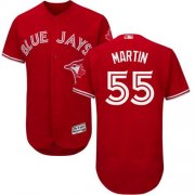 Wholesale Cheap Blue Jays #55 Russell Martin Red Flexbase Authentic Collection Canada Day Stitched MLB Jersey