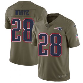Wholesale Cheap Nike Patriots #28 James White Olive Men\'s Stitched NFL Limited 2017 Salute To Service Jersey