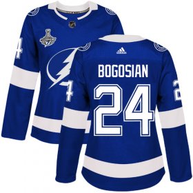 Cheap Adidas Lightning #24 Zach Bogosian Blue Home Authentic Women\'s 2020 Stanley Cup Champions Stitched NHL Jersey