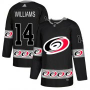 Wholesale Cheap Adidas Hurricanes #14 Justin Williams Black Authentic Team Logo Fashion Stitched NHL Jersey