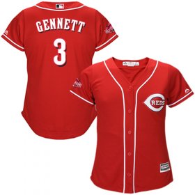 Wholesale Cheap Reds #3 Scooter Gennett Red Alternate Women\'s Stitched MLB Jersey
