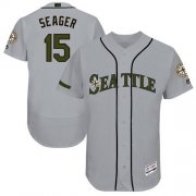Wholesale Cheap Mariners #15 Kyle Seager Grey Flexbase Authentic Collection Memorial Day Stitched MLB Jersey