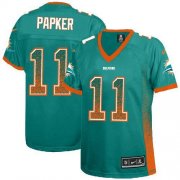 Wholesale Cheap Nike Dolphins #11 DeVante Parker Aqua Green Team Color Women's Stitched NFL Elite Drift Fashion Jersey