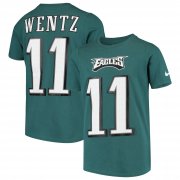 Wholesale Cheap Nike Philadelphia Eagles #11 Carson Wentz Youth Player Pride 3.0 Name & Number T-Shirt Midnight Green