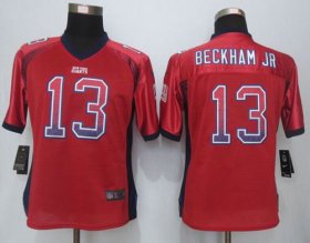 Wholesale Cheap Nike Giants #13 Odell Beckham Jr Red Alternate Women\'s Stitched NFL Elite Drift Fashion Jersey