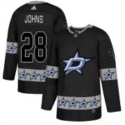 Wholesale Cheap Adidas Stars #28 Stephen Johns Black Authentic Team Logo Fashion Stitched NHL Jersey