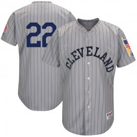 Wholesale Cheap Indians #22 Jason Kipnis Gray 1917 Turn Back the Clock Authentic Stitched MLB Jersey