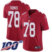 Wholesale Cheap Nike Giants #78 Andrew Thomas Red Alternate Men's Stitched NFL 100th Season Vapor Untouchable Limited Jersey
