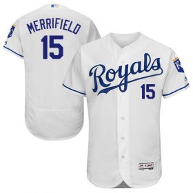Wholesale Cheap Royals #15 Whit Merrifield White Flexbase Authentic Collection Stitched MLB Jersey