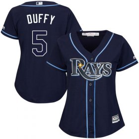 Wholesale Cheap Rays #5 Matt Duffy Dark Blue Alternate Women\'s Stitched MLB Jersey