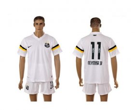Wholesale Cheap Santos #11 Neymarjr White Home Soccer Club Jersey