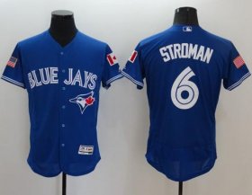 Wholesale Cheap Blue Jays #6 Marcus Stroman Blue Fashion Stars & Stripes Flexbase Authentic Stitched MLB Jersey
