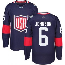 Wholesale Cheap Team USA #6 Erik Johnson Navy Blue 2016 World Cup Stitched NHL Jersey