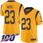 Wholesale Cheap Nike Rams #23 Cam Akers Gold Men's Stitched NFL Limited Rush 100th Season Jersey