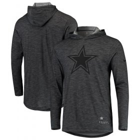 Wholesale Cheap Men\'s Dallas Cowboys Nike Heathered Charcoal Fan Gear Tonal Slub Hooded Long Sleeve T-Shirt