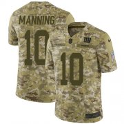 Wholesale Cheap Nike Giants #10 Eli Manning Camo Men's Stitched NFL Limited 2018 Salute To Service Jersey