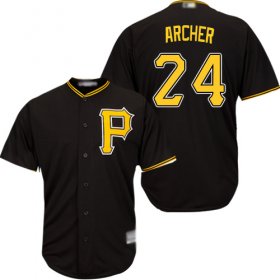 Wholesale Cheap Pirates #24 Chris Archer Black Cool Base Stitched Youth MLB Jersey