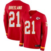 Wholesale Cheap Men's Chiefs #21 Bashaud Breeland Red Team Color Men's Stitched NFL Limited Therma Long Sleeve Jersey