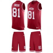 Wholesale Cheap Nike 49ers #81 Terrell Owens Red Team Color Men's Stitched NFL Limited Tank Top Suit Jersey