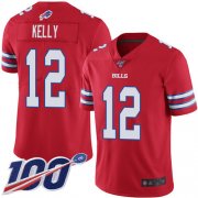 Wholesale Cheap Nike Bills #12 Jim Kelly Red Men's Stitched NFL Limited Rush 100th Season Jersey