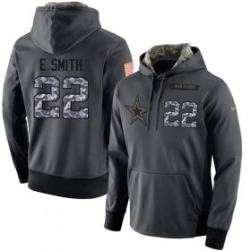 Wholesale Cheap NFL Men\'s Nike Dallas Cowboys #22 Emmitt Smith Stitched Black Anthracite Salute to Service Player Performance Hoodie