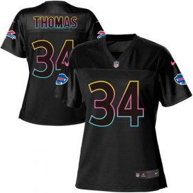 Wholesale Cheap Nike Bills #34 Thurman Thomas Black Women\'s NFL Fashion Game Jersey