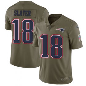 Wholesale Cheap Nike Patriots #18 Matt Slater Olive Youth Stitched NFL Limited 2017 Salute to Service Jersey