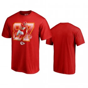 Wholesale Cheap Kansas City Chiefs #87 Travis Kelce Red Men\'s Player Graphic Powerhouse T-Shirt