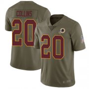 Wholesale Cheap Nike Redskins #20 Landon Collins Olive Youth Stitched NFL Limited 2017 Salute to Service Jersey