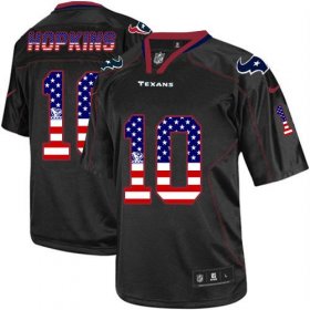 Wholesale Cheap Nike Texans #10 DeAndre Hopkins Black Men\'s Stitched NFL Elite USA Flag Fashion Jersey