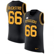 Wholesale Cheap Nike Steelers #66 David DeCastro Black Team Color Men's Stitched NFL Limited Rush Tank Top Jersey