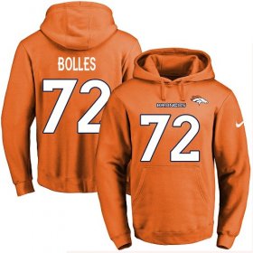 Wholesale Cheap Nike Broncos #72 Garett Bolles Orange Name & Number Pullover NFL Hoodie